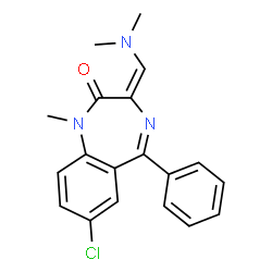 ChemSpider 2D Image | (3E)-7-Chloro-3-[(dimethylamino)methylene]-1-methyl-5-phenyl-1,3-dihydro-2H-1,4-benzodiazepin-2-one | C19H18ClN3O