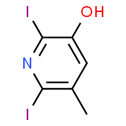 ChemSpider 2D Image | 2,6-Diiodo-5-methyl-3-pyridinol | C6H5I2NO