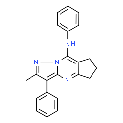 ChemSpider 2D Image | 2-Methyl-N,3-diphenyl-6,7-dihydro-5H-cyclopenta[d]pyrazolo[1,5-a]pyrimidin-8-amine | C22H20N4