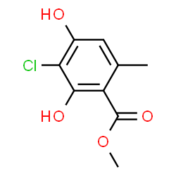 ChemSpider 2D Image | Methyl 3-chloro-2,4-dihydroxy-6-methylbenzoate | C9H9ClO4