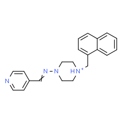 ChemSpider 2D Image | 1-(1-Naphthylmethyl)-4-[(4-pyridinylmethylene)amino]piperazin-1-ium | C21H23N4