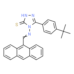 ChemSpider 2D Image | 4-[(9-Anthrylmethylene)amino]-5-(4-tert-butylphenyl)-4H-1,2,4-triazole-3-thiol | C27H24N4S