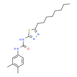 ChemSpider 2D Image | 1-(3,4-Dimethylphenyl)-3-(5-octyl-1,3,4-thiadiazol-2-yl)urea | C19H28N4OS