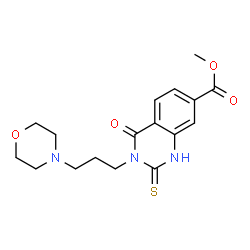 ChemSpider 2D Image | Methyl 3-[3-(4-morpholinyl)propyl]-4-oxo-2-thioxo-1,2,3,4-tetrahydro-7-quinazolinecarboxylate | C17H21N3O4S