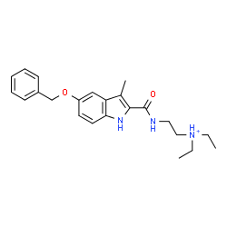 ChemSpider 2D Image | 2-({[5-(Benzyloxy)-3-methyl-1H-indol-2-yl]carbonyl}amino)-N,N-diethylethanaminium | C23H30N3O2