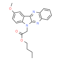 ChemSpider 2D Image | Butyl (9-methoxy-6H-indolo[2,3-b]quinoxalin-6-yl)acetate | C21H21N3O3