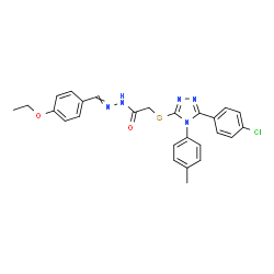ChemSpider 2D Image | 2-{[5-(4-Chlorophenyl)-4-(4-methylphenyl)-4H-1,2,4-triazol-3-yl]sulfanyl}-N'-(4-ethoxybenzylidene)acetohydrazide | C26H24ClN5O2S