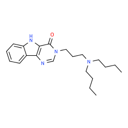 ChemSpider 2D Image | 3-[3-(Dibutylamino)propyl]-3,5-dihydro-4H-pyrimido[5,4-b]indol-4-one | C21H30N4O