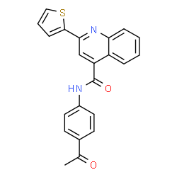 ChemSpider 2D Image | N-(4-Acetylphenyl)-2-(2-thienyl)-4-quinolinecarboxamide | C22H16N2O2S