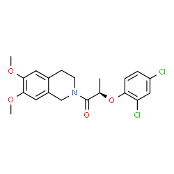 ChemSpider 2D Image | (2R)-2-(2,4-Dichlorophenoxy)-1-(6,7-dimethoxy-3,4-dihydro-2(1H)-isoquinolinyl)-1-propanone | C20H21Cl2NO4
