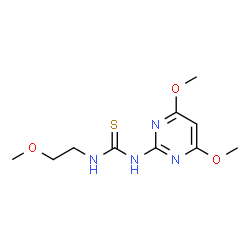 ChemSpider 2D Image | 1-(4,6-Dimethoxy-2-pyrimidinyl)-3-(2-methoxyethyl)thiourea | C10H16N4O3S