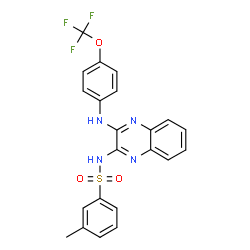 ChemSpider 2D Image | 3-Methyl-N-(3-{[4-(trifluoromethoxy)phenyl]amino}-2-quinoxalinyl)benzenesulfonamide | C22H17F3N4O3S