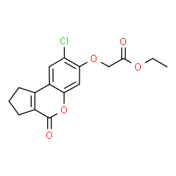 ChemSpider 2D Image | Ethyl [(8-chloro-4-oxo-1,2,3,4-tetrahydrocyclopenta[c]chromen-7-yl)oxy]acetate | C16H15ClO5