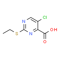 ChemSpider 2D Image | 5-Chloro-2-(ethylsulfanyl)-4-pyrimidinecarboxylic acid | C7H7ClN2O2S