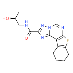 ChemSpider 2D Image | N-[(2S)-2-Hydroxypropyl]-8,9,10,11-tetrahydro[1]benzothieno[3,2-e][1,2,4]triazolo[1,5-c]pyrimidine-2-carboxamide | C15H17N5O2S