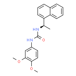 ChemSpider 2D Image | 1-(3,4-Dimethoxyphenyl)-3-[(1R)-1-(1-naphthyl)ethyl]urea | C21H22N2O3