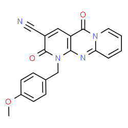 ChemSpider 2D Image | 1-(4-Methoxybenzyl)-2,5-dioxo-1,5-dihydro-2H-dipyrido[1,2-a:2',3'-d]pyrimidine-3-carbonitrile | C20H14N4O3