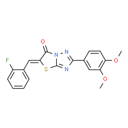 ChemSpider 2D Image | (5Z)-2-(3,4-Dimethoxyphenyl)-5-(2-fluorobenzylidene)[1,3]thiazolo[3,2-b][1,2,4]triazol-6(5H)-one | C19H14FN3O3S