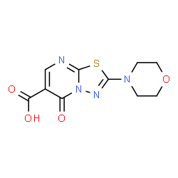 ChemSpider 2D Image | 2-(4-Morpholinyl)-5-oxo-5H-[1,3,4]thiadiazolo[3,2-a]pyrimidine-6-carboxylic acid | C10H10N4O4S