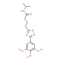 ChemSpider 2D Image | N-Isopropyl-4-[3-(3,4,5-trimethoxyphenyl)-1,2,4-oxadiazol-5-yl]butanamide | C18H25N3O5