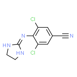 ChemSpider 2D Image | 3,5-Dichloro-4-(4,5-dihydro-1H-imidazol-2-ylamino)benzonitrile | C10H8Cl2N4