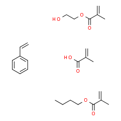 ChemSpider 2D Image | butyl 2-methylprop-2-enoate; 2-hydroxyethyl 2-methylprop-2-enoate; 2-methylprop-2-enoic acid; styrene | C26H38O7