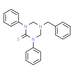 ChemSpider 2D Image | 5-Benzyl-1,3-diphenyl-1,3,5-triazinane-2-thione | C22H21N3S