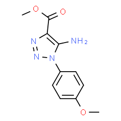 ChemSpider 2D Image | Methyl 5-amino-1-(4-methoxyphenyl)-1H-1,2,3-triazole-4-carboxylate | C11H12N4O3