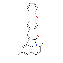 ChemSpider 2D Image | (1Z)-4,4,6,8-Tetramethyl-1-[(4-phenoxyphenyl)imino]-4H-pyrrolo[3,2,1-ij]quinolin-2(1H)-one | C27H24N2O2