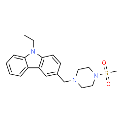 ChemSpider 2D Image | 9-Ethyl-3-(4-methanesulfonyl-piperazin-1-ylmethyl)-9H-carbazole | C20H25N3O2S