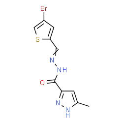 ChemSpider 2D Image | N'-[(4-Bromo-2-thienyl)methylene]-5-methyl-1H-pyrazole-3-carbohydrazide | C10H9BrN4OS