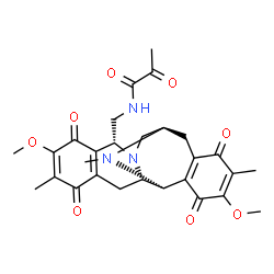 ChemSpider 2D Image | N-{[(1S,2S,10R,13R)-7,18-Dimethoxy-6,17,21-trimethyl-5,8,16,19-tetraoxo-11,21-diazapentacyclo[11.7.1.0~2,11~.0~4,9~.0~15,20~]henicosa-4(9),6,15(20),17-tetraen-10-yl]methyl}-2-oxopropanamide | C28H31N3O8