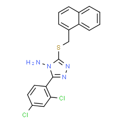 ChemSpider 2D Image | 3-(2,4-Dichlorophenyl)-5-[(1-naphthylmethyl)sulfanyl]-4H-1,2,4-triazol-4-amine | C19H14Cl2N4S