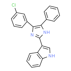 ChemSpider 2D Image | 3-[4-(3-Chlorophenyl)-5-phenyl-1H-imidazol-2-yl]-1H-indole | C23H16ClN3