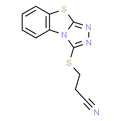 ChemSpider 2D Image | 3-([1,2,4]Triazolo[3,4-b][1,3]benzothiazol-3-ylsulfanyl)propanenitrile | C11H8N4S2