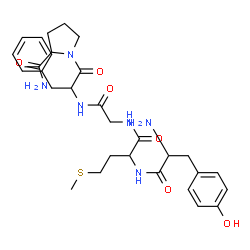 ChemSpider 2D Image | Tyrosylmethionylglycylphenylalanylprolinamide | C30H40N6O6S