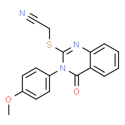 ChemSpider 2D Image | {[3-(4-Methoxyphenyl)-4-oxo-3,4-dihydro-2-quinazolinyl]sulfanyl}acetonitrile | C17H13N3O2S