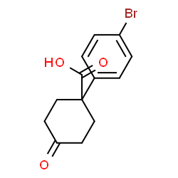 ChemSpider 2D Image | 1-(4-Bromophenyl)-4-oxocyclohexanecarboxylic acid | C13H13BrO3