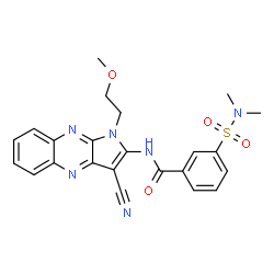 ChemSpider 2D Image | N-[3-Cyano-1-(2-methoxyethyl)-1H-pyrrolo[2,3-b]quinoxalin-2-yl]-3-(dimethylsulfamoyl)benzamide | C23H22N6O4S