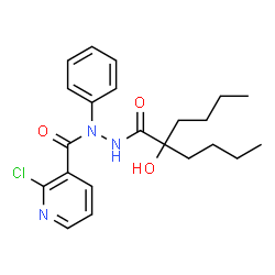 ChemSpider 2D Image | N'-(2-Butyl-2-hydroxyhexanoyl)-2-chloro-N-phenylnicotinohydrazide | C22H28ClN3O3
