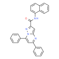 ChemSpider 2D Image | N-(1-Naphthyl)-5,7-diphenylpyrazolo[1,5-a]pyrimidine-2-carboxamide | C29H20N4O