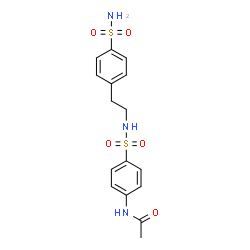 ChemSpider 2D Image | N-(4-{[2-(4-Sulfamoylphenyl)ethyl]sulfamoyl}phenyl)acetamide | C16H19N3O5S2