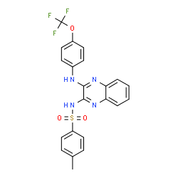 ChemSpider 2D Image | 4-Methyl-N-(3-{[4-(trifluoromethoxy)phenyl]amino}-2-quinoxalinyl)benzenesulfonamide | C22H17F3N4O3S