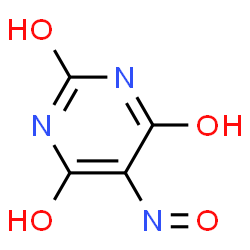 ChemSpider 2D Image | 6-Hydroxy-5-nitroso-2,4(1H,3H)-pyrimidinedione | C4H3N3O4