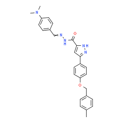 ChemSpider 2D Image | N'-[4-(Dimethylamino)benzylidene]-3-{4-[(4-methylbenzyl)oxy]phenyl}-1H-pyrazole-5-carbohydrazide | C27H27N5O2