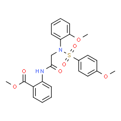 ChemSpider 2D Image | methyl 2-{2-[N-(2-methoxyphenyl)-4-methoxybenzenesulfonamido]acetamido}benzoate | C24H24N2O7S