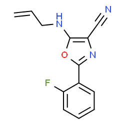 ChemSpider 2D Image | 5-(Allylamino)-2-(2-fluorophenyl)-1,3-oxazole-4-carbonitrile | C13H10FN3O