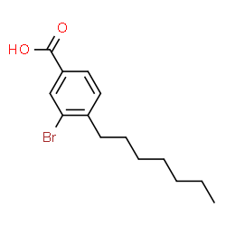 ChemSpider 2D Image | 3-Bromo-4-heptylbenzoic acid | C14H19BrO2