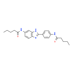 ChemSpider 2D Image | N-{4-[6-(Pentanoylamino)-1H-benzimidazol-2-yl]phenyl}pentanamide | C23H28N4O2
