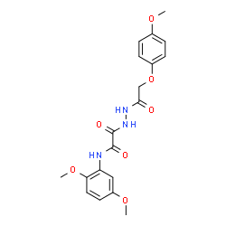 ChemSpider 2D Image | N-(2,5-Dimethoxyphenyl)-2-{2-[(4-methoxyphenoxy)acetyl]hydrazino}-2-oxoacetamide | C19H21N3O7